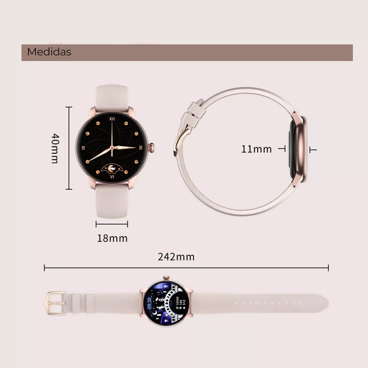 Reloj Inteligente Smartwatch Lady Xiaomi Kieslect L11 Rosa